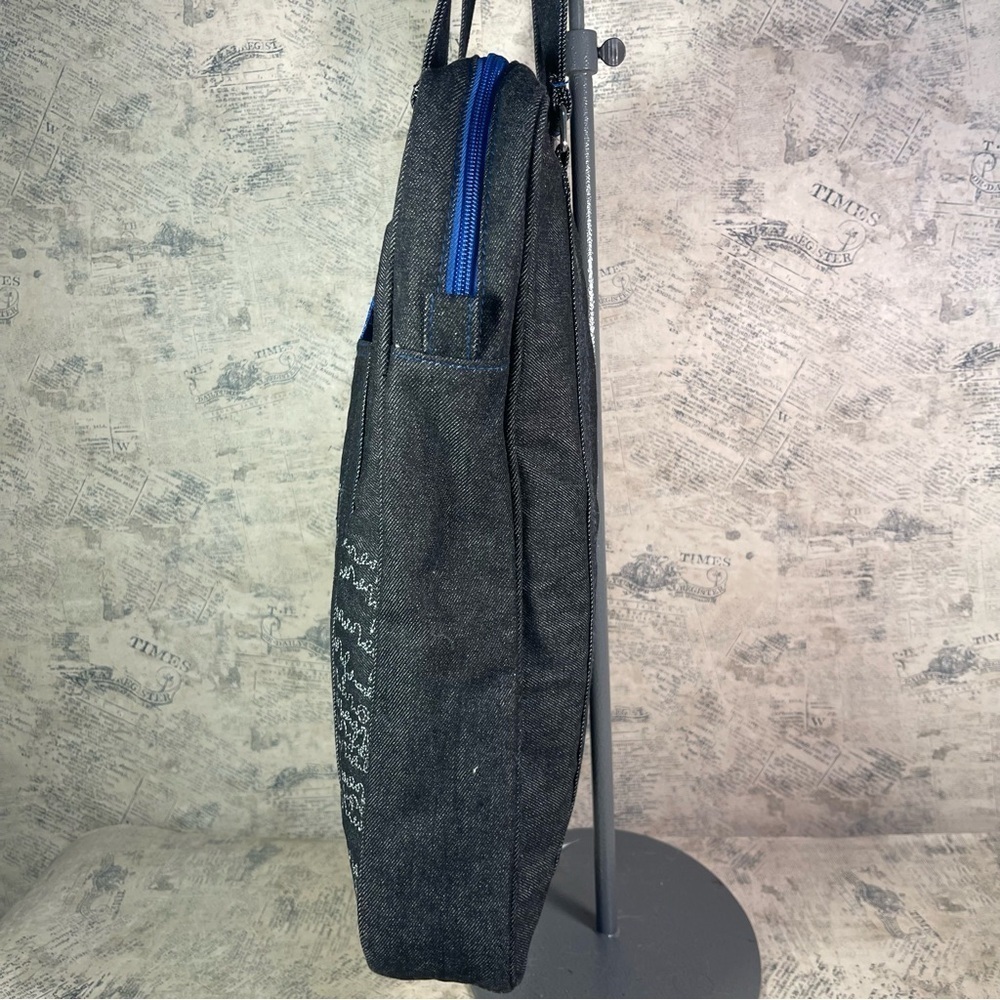 Matt Murphy Designs Black Denim tote Bag Embroidery RARE - Picture 5 of 14